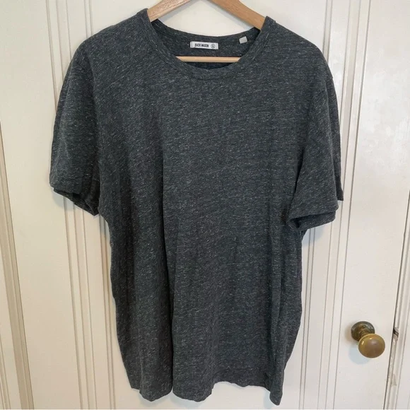 Buck Mason Heathered Navy Gray Short Sleeve Shirt Size XL - Picture 2 of 5